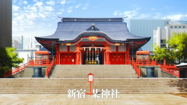 Hanazono Shrine visit scene